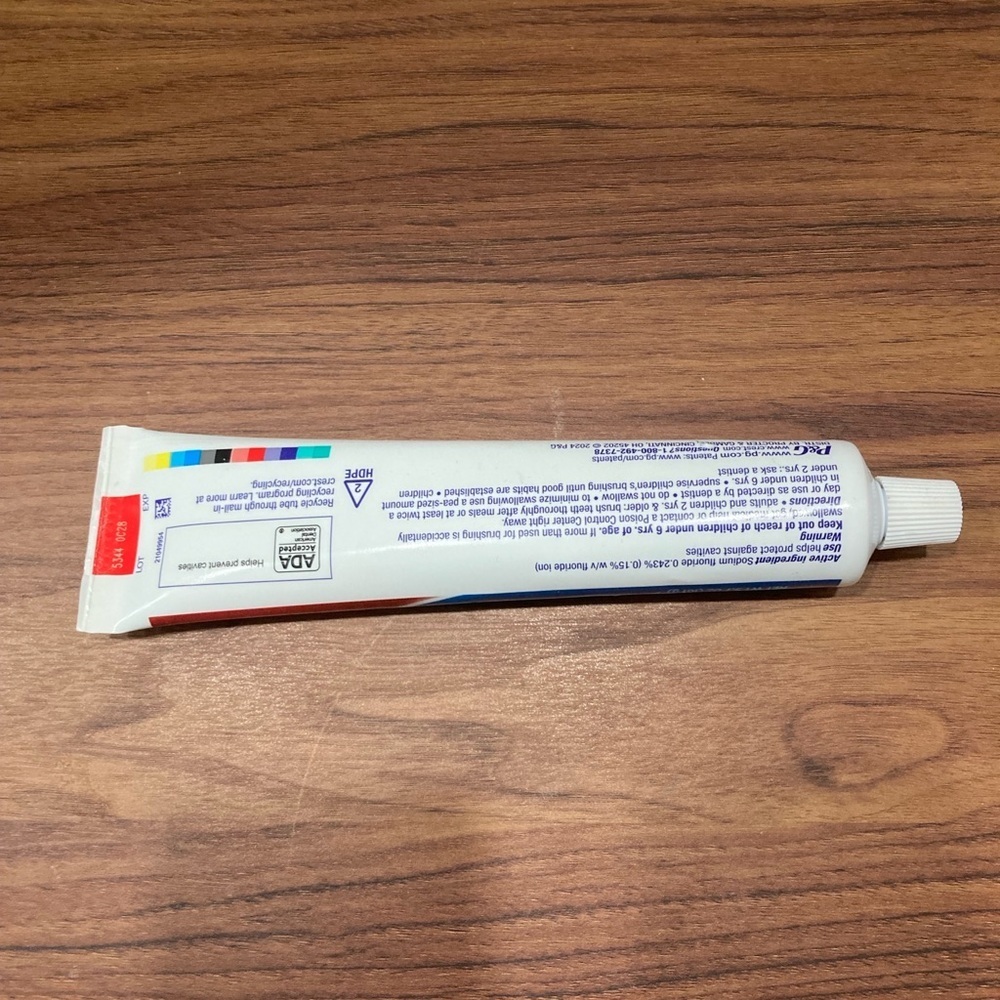 Crest Toothpaste Tube - Blue and Red Packaging - Picture 2 of 3